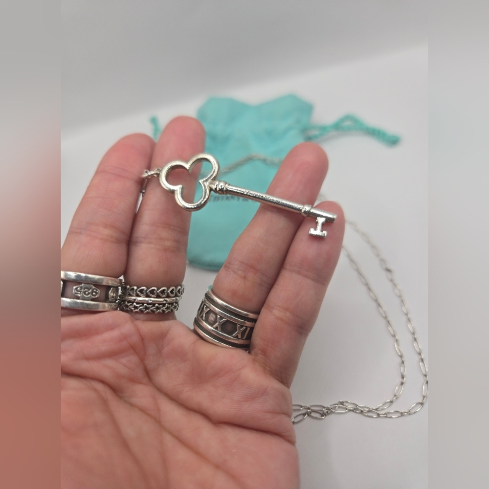 Tiffany & Co. Silver Key Pendant Necklace
